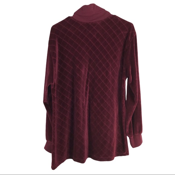 Vtg Quilted Studded Plush Velour Top - Picture 5 of 12